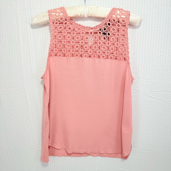 H&M Tops - Cottagecore embroidered warm pink sleeveless tank top summer H&M Sz XS camisole